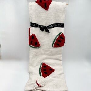 RACHEL ZOE Watermelon Tufted Decor Throw Blanket NEW